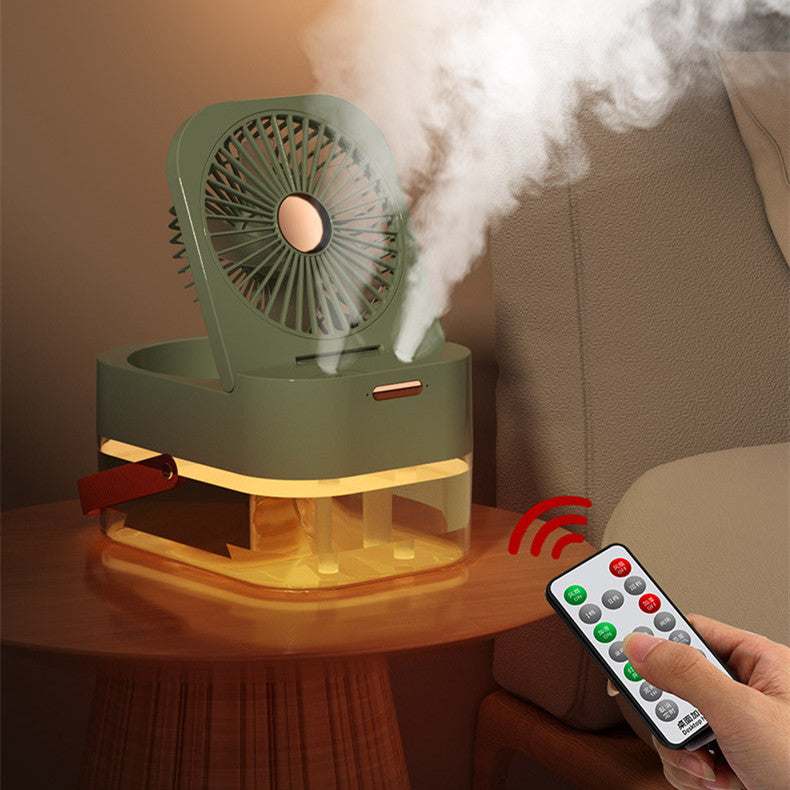 Portable Desktop Fan with Humidifier Spray & Night Light