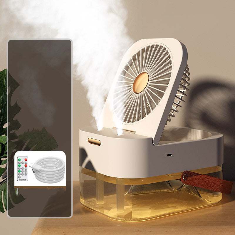 Portable Desktop Fan with Humidifier Spray & Night Light