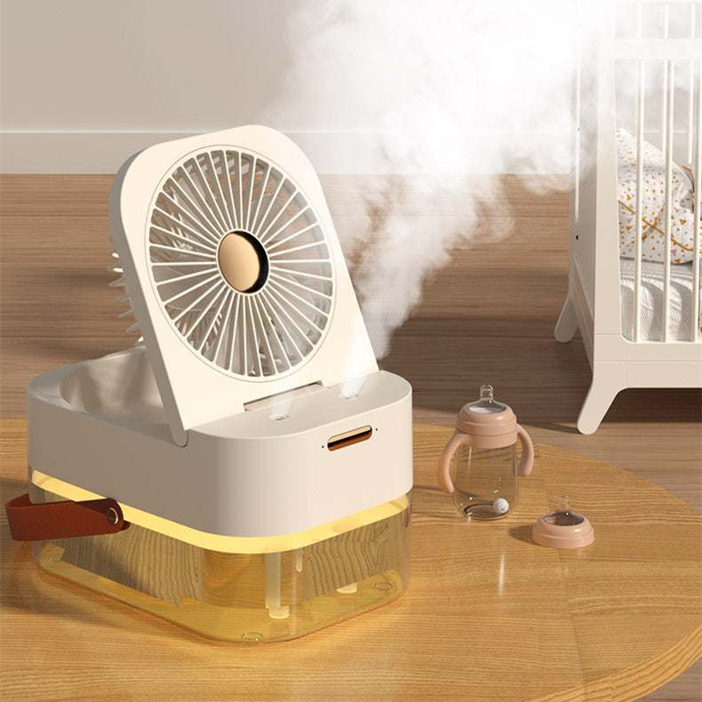 Portable Desktop Fan with Humidifier Spray & Night Light
