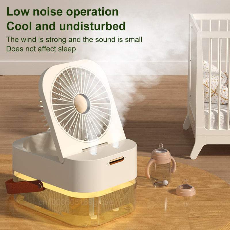 Portable Desktop Fan with Humidifier Spray & Night Light