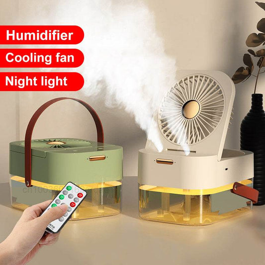 Portable Desktop Fan with Humidifier Spray & Night Light