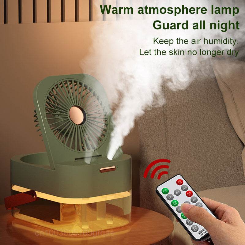 Portable Desktop Fan with Humidifier Spray & Night Light